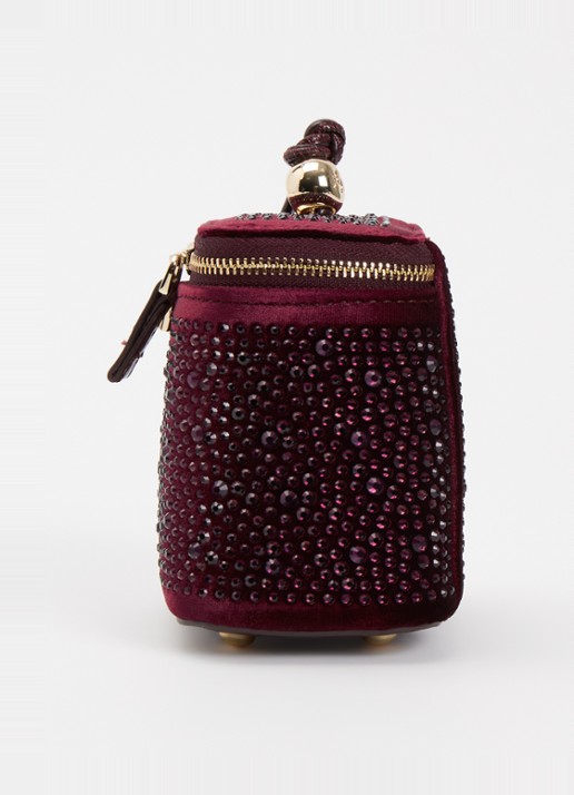 Dune London Surround make-up tas - detail 4 bordeauxrood