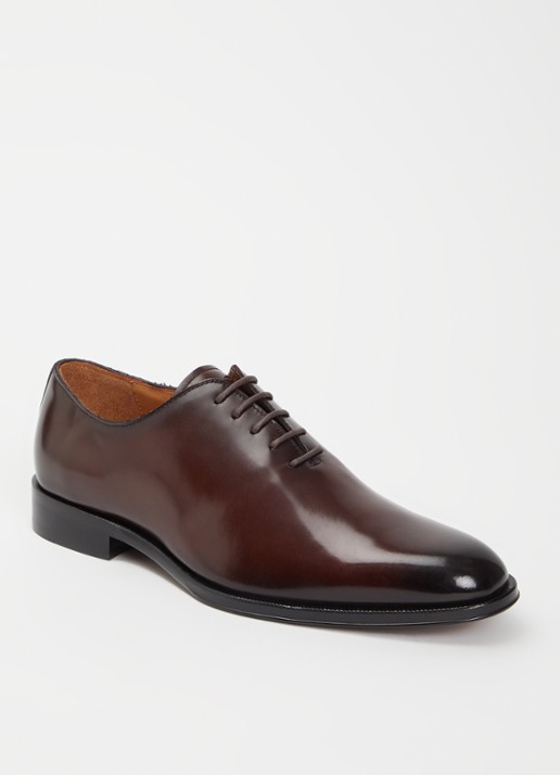 Dune London Sylvester veterschoen van leer - voorkant 4 bruin