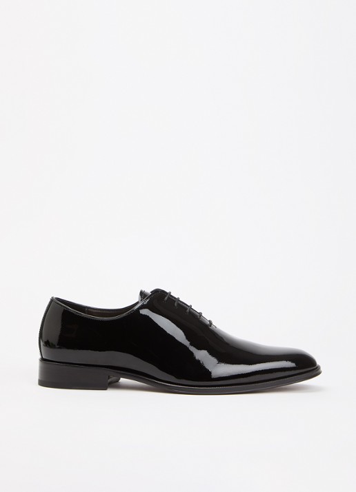 Dune London Sylvester veterschoen van leer - voorkant 4 zwart
