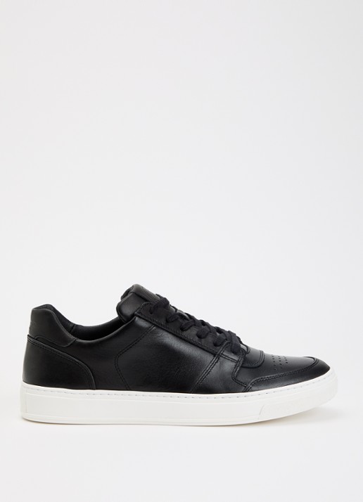 Dune London Tawly sneaker van leer met details van suède - voorkant 2 zwart