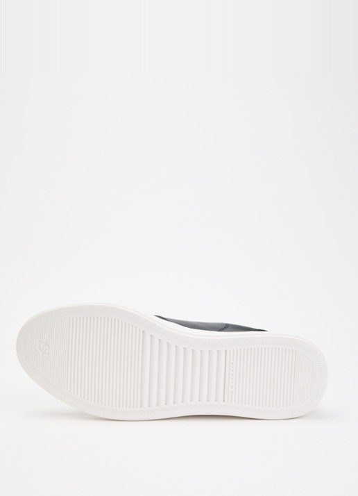Dune London Tawly sneaker van leer met details van suède - detail 4 donkerblauw
