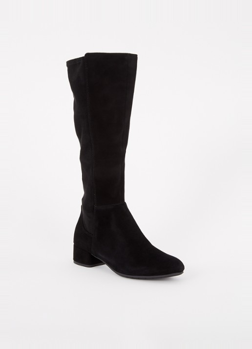 Dune London Tayla laars van suède - voorkant 4 zwart