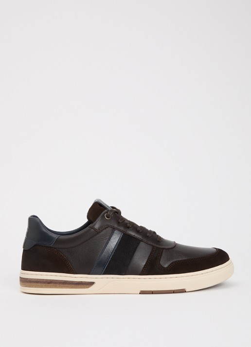 Dune London Terence sneaker van leer met details van suède