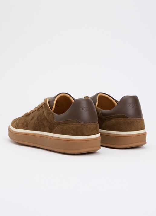Dune London Tony sneaker van suède - achterkant 4 bruin