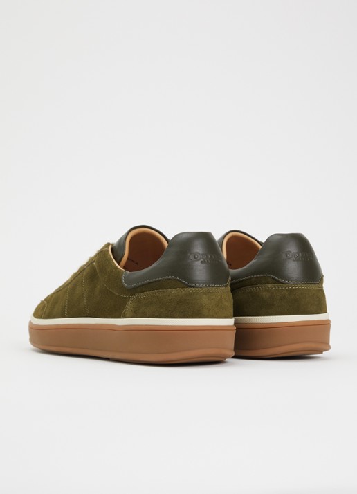 Dune London Tony sneaker van suède - achterkant legergroen