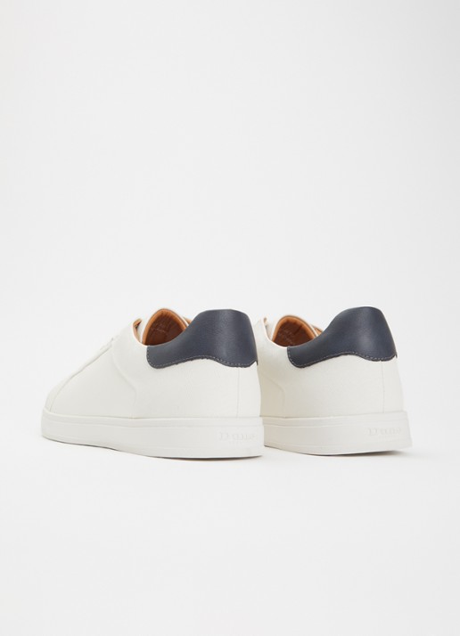 Dune London Traces sneaker met structuur en logo - achterkant 5 wit