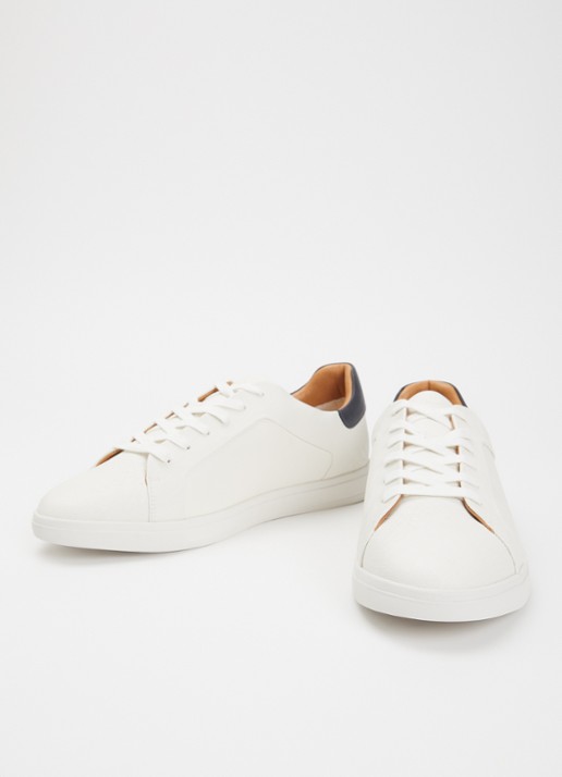 Dune London Traces sneaker met structuur en logo - detail wit