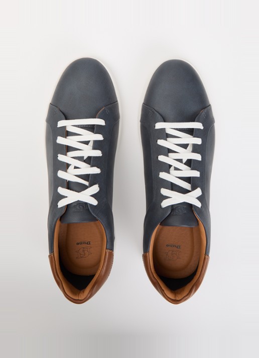 Dune London Traces sneaker - detail 3 donkerblauw