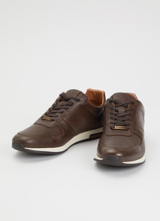 Dune London Trilogy sneaker van leer - detail 3 donkerbruin