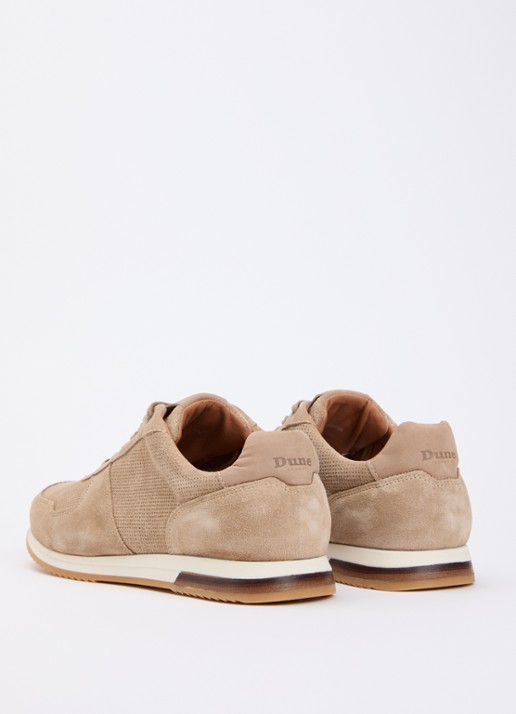 Dune London Trilogy sneaker van leer - achterkant zand