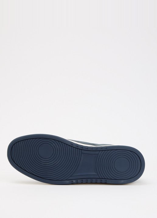 Dune London Troys sneaker van leer - detail 4 staalblauw