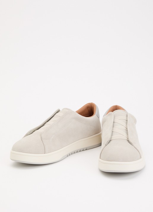 Dune London Troys sneaker van leer - detail 2 lichtgrijs