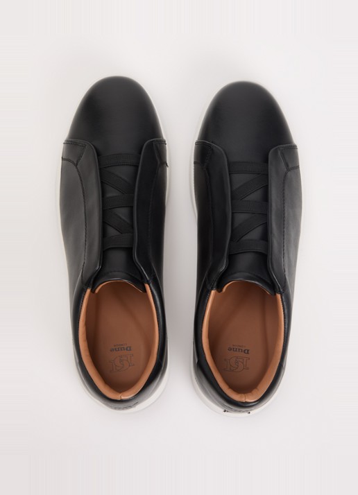 Dune London Troys sneaker van leer - detail 4 zwart
