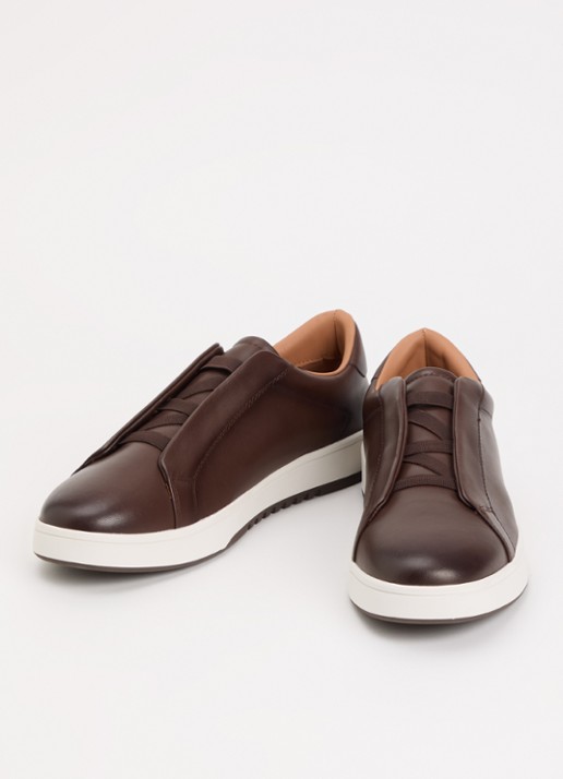 Dune London Troys sneaker van leer - detail 3 bruin