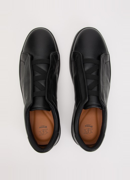 Dune London Troys sneaker van leer - detail 3 diepzwart