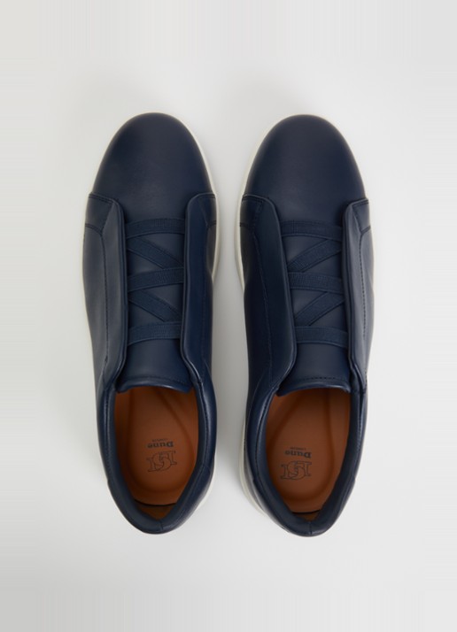 Dune London Troys sneaker van leer - detail 3 donkerblauw