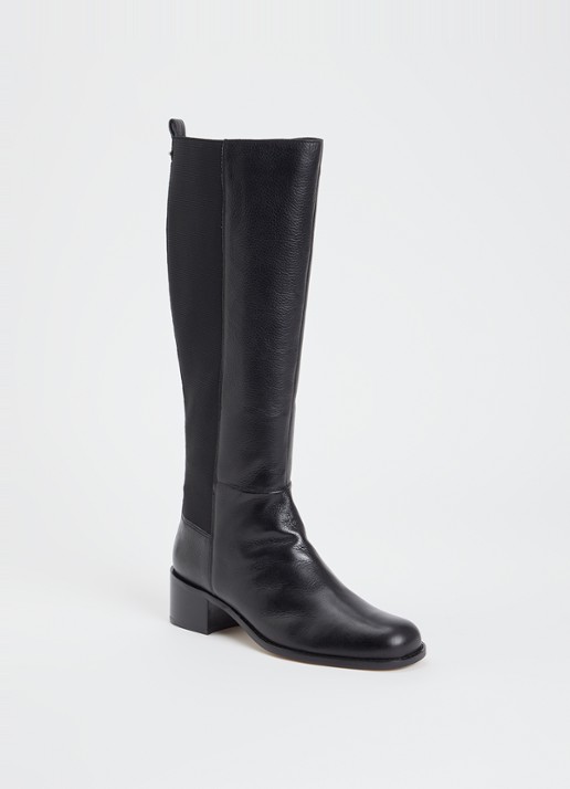 Dune London Turner laars van leer - voorkant 4 zwart