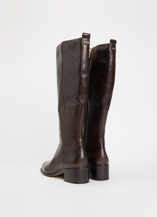 Dune London Turner laars van leer - achterkant donkerbruin