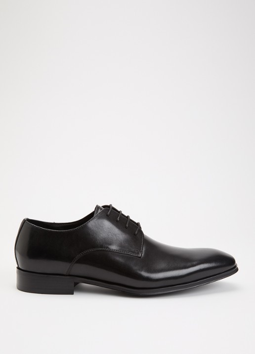 Dune London Veterschoen van leer - voorkant 4 zwart