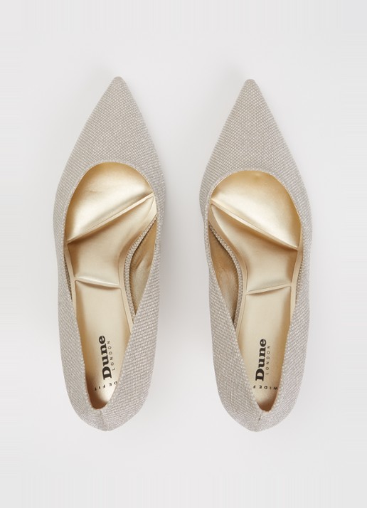 Dune London Wide Fit Achievable pump met glitter - detail 4 goud