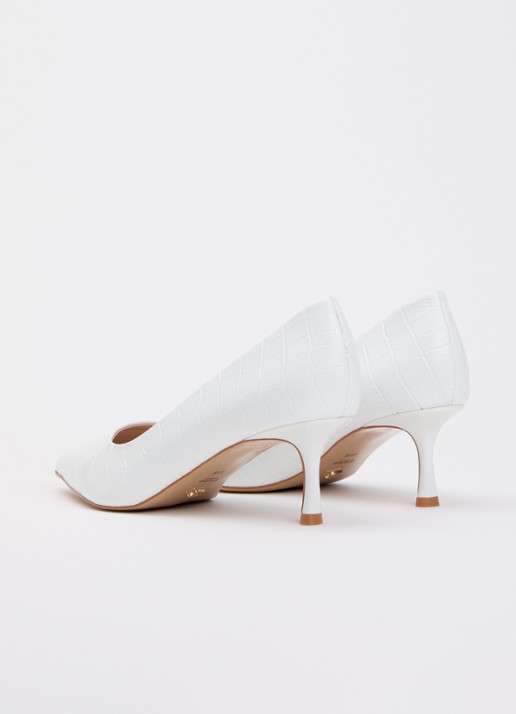 Dune London Wide Fit Achievable pump met glitter - achterkant wit