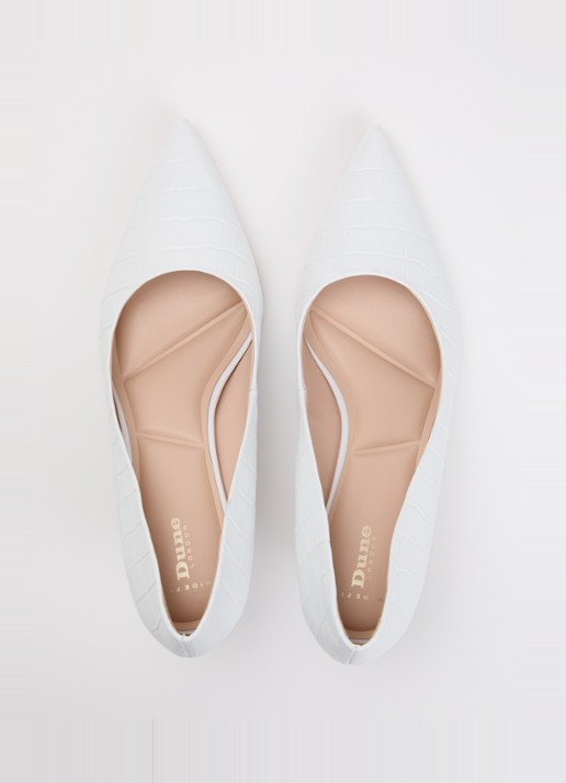Dune London Wide Fit Achievable pump met glitter - detail 4 wit