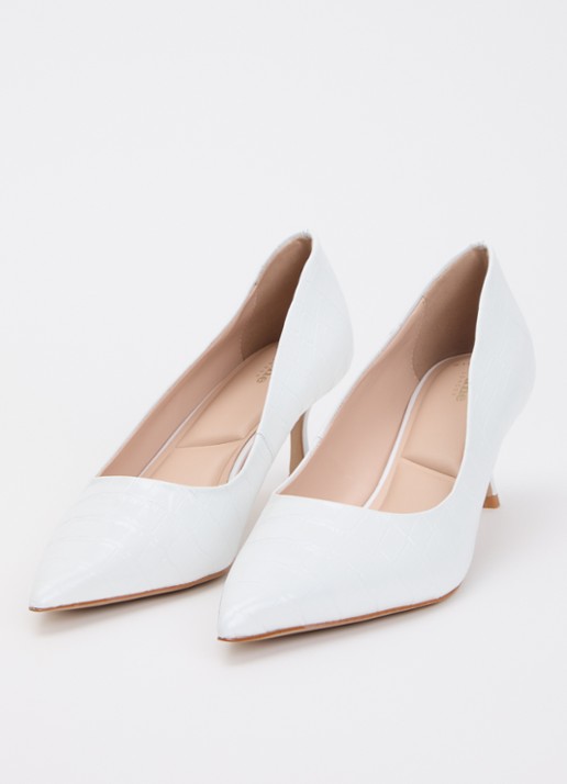 Dune London Wide Fit Achievable pump  - detail 2 wit