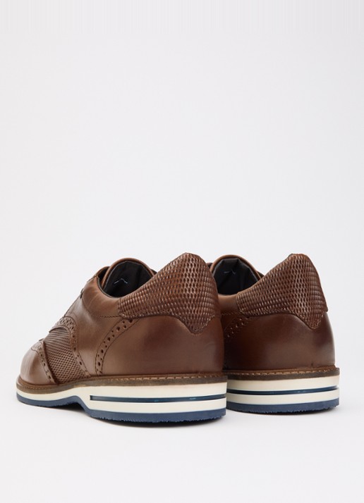 Dune London Wide Fit Barkings brogue van leer - achterkant 5 bruin