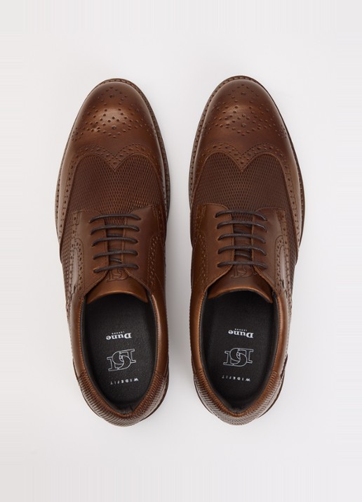 Dune London Wide Fit Barkings brogue van leer - detail 3 bruin