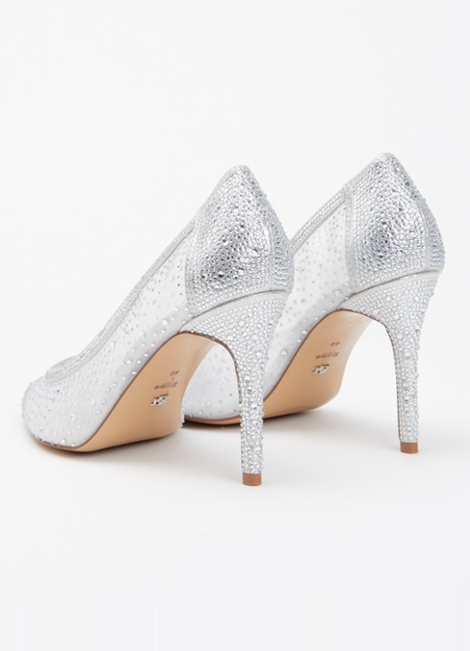 Dune London Wide Fit Brightest pump met strass - achterkant zilver