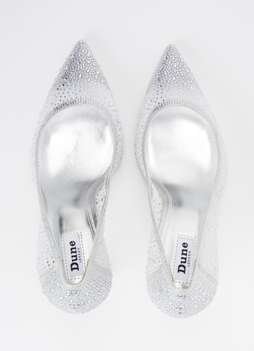 Dune London Wide Fit Brightest pump met strass - detail 3 zilver