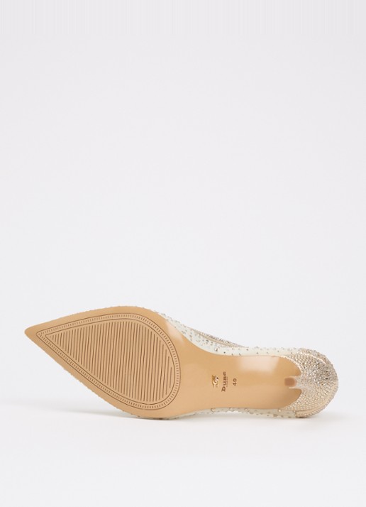 Dune London Wide Fit Brightest pump met strass - detail 3 goud