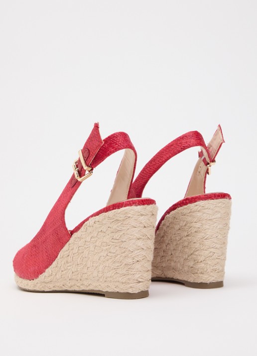 Dune London Wide Fit Capable sleehak van leer - achterkant rood