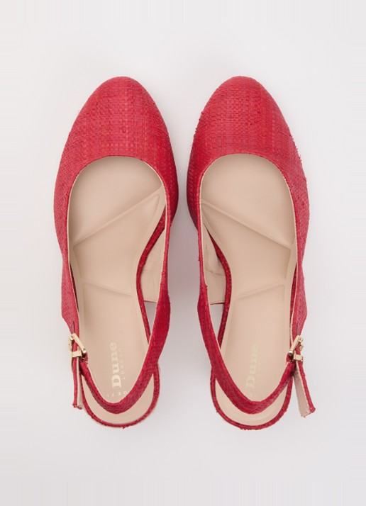 Dune London Wide Fit Capable sleehak van leer - detail 3 rood