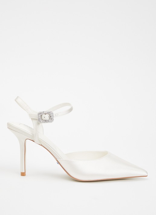 Dune London Wide Fit Celebrant slingback van satijn en gespdetail