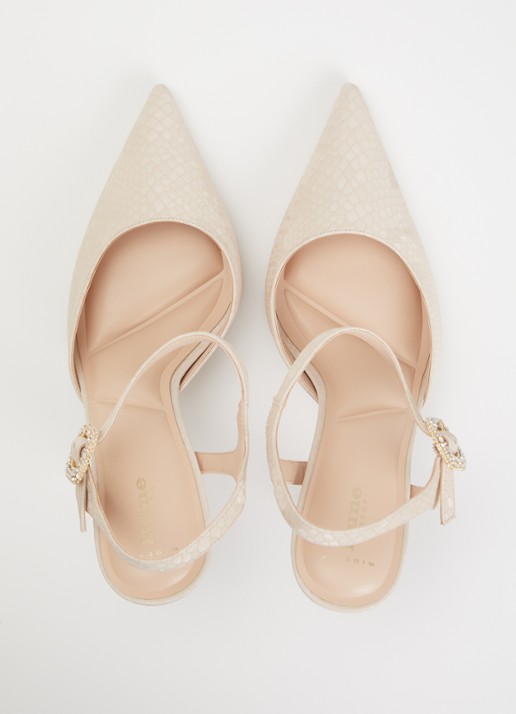 Dune London Wide Fit Channel slingback met strass - detail 4 lichtroze