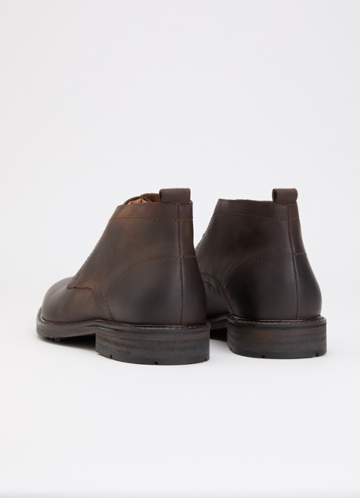 Dune London Wide Fit Charleys veterschoen van leer - achterkant 3 donkerbruin