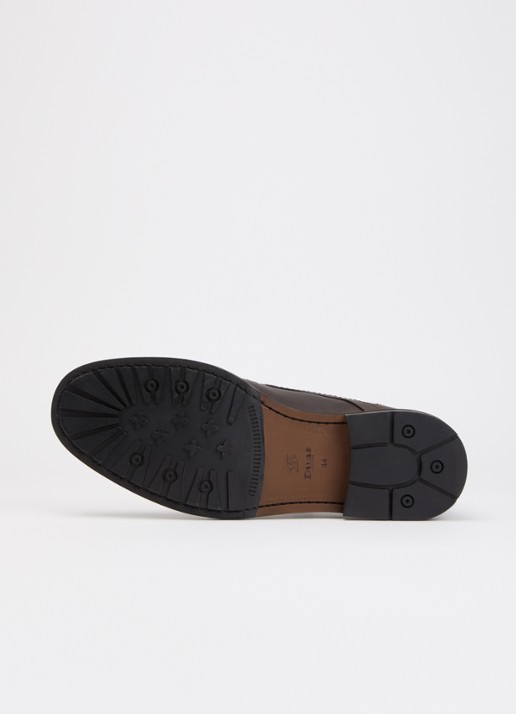 Dune London Wide Fit Charleys veterschoen van leer - detail 2 donkerbruin