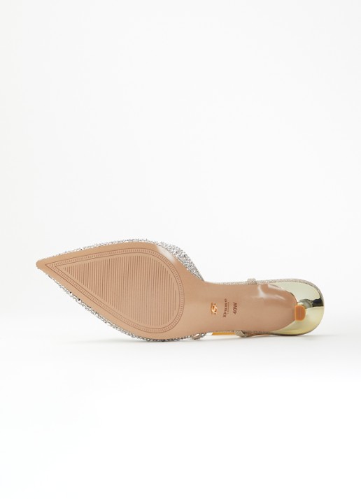 Dune London Wide Fit Charmed pump met strass - detail 5 zilver