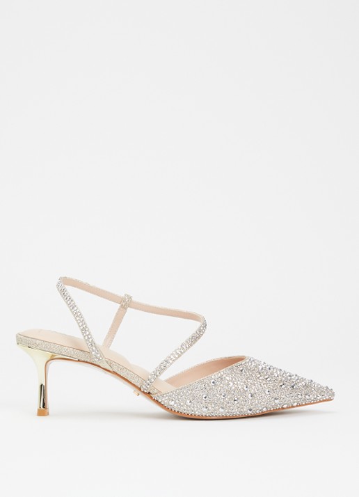 Dune London Wide Fit Charmed pump met strass
