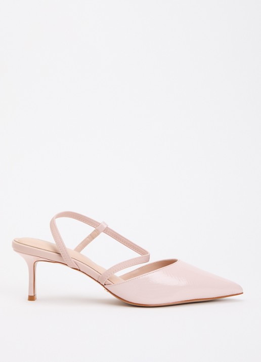 Dune London Wide Fit Charming slingback met glitter - voorkant goud