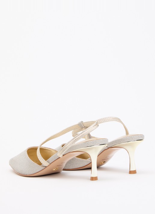 Dune London Wide Fit Charming slingback met glitter - achterkant 9 goud