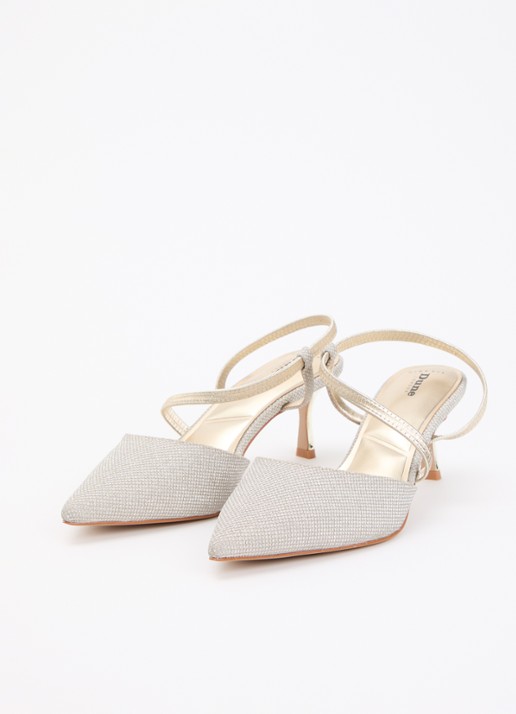 Dune London Wide Fit Charming slingback met glitter - detail 3 goud