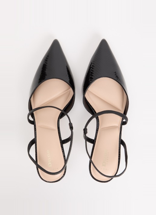 Dune London Wide Fit Charming slingback met glitter - detail 2 zwart