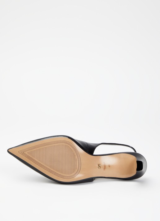 Dune London Wide Fit Connection slingback van leer - detail 3 zwart