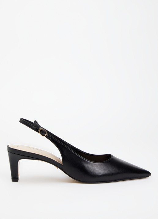 Dune London Wide Fit Connection slingback van leer