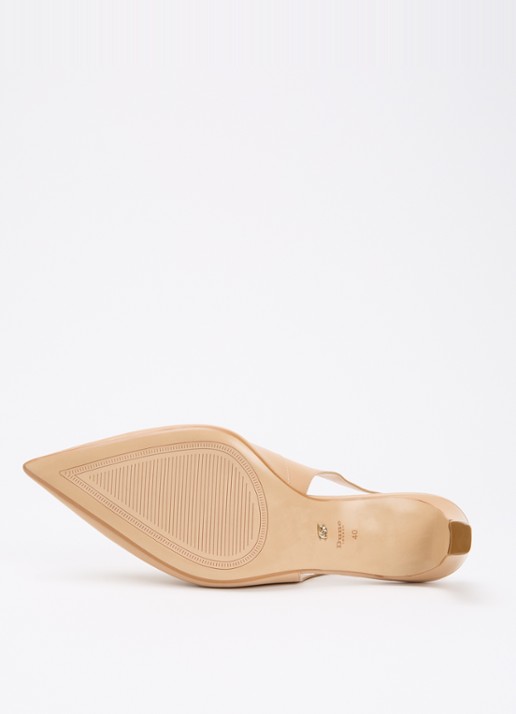 Dune London Wide Fit Connection slingback van leer - detail 5 beige