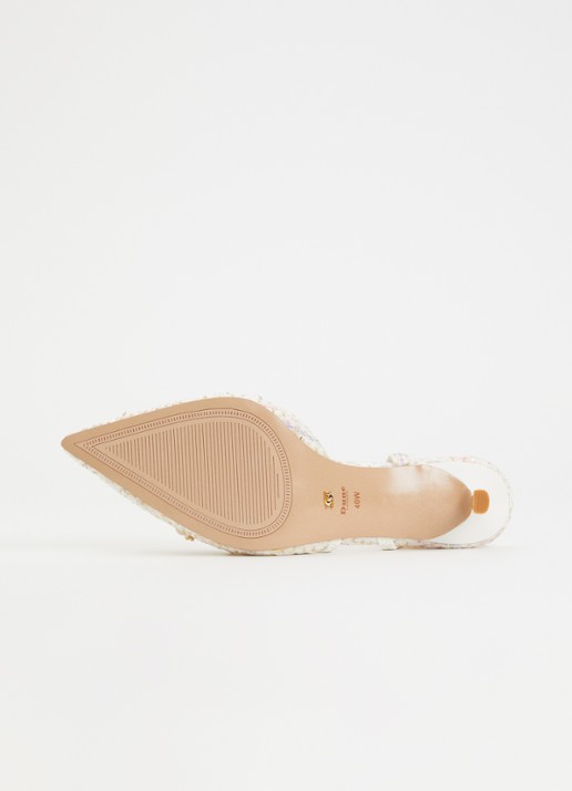 Dune London Wide Fit Dyana slingback met glitter - detail 3 gebroken wit