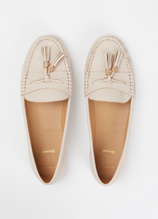 Dune London Wide Fit Geen mocassin van leer met franjes - detail 3 lichtroze