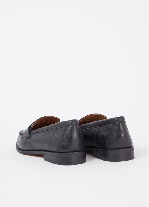 Dune London Wide Fit Ginelli loafer van leer - achterkant 5 zwart
